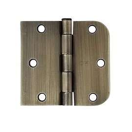 Hinge Outlet 3.5 Inch Door Hinges with 5/8 Inch Radius Square Corner Antique Brass, 2 Pack