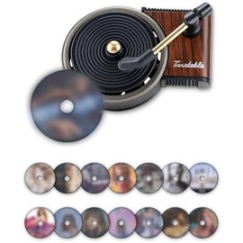 Record Player Car Air Freshener Vent Clip with 15 Refill Pads, Retro Aromatherapy Diffuser for Auto Interior Decor and Travel