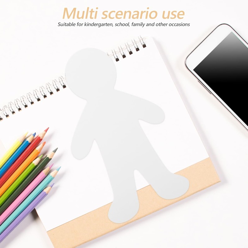 NUOBESTY 20Pcs Paperboard People Cutouts Blank Human Shapes for Kids