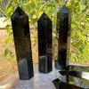 Zenkeeper 1PC Large Black Obsidian Crystal Points, Obsidian Crystal Tower