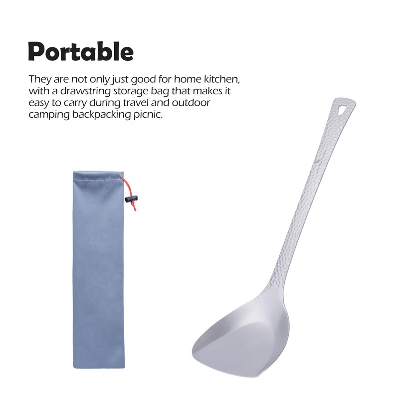 Boundless Voyage Titanium Spatula Food Turner Lightweight Food Grips Cooking