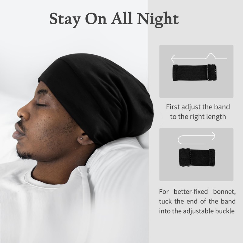 OLESILK Silk-Bonnet for Curly Hair, Silk Hair Bonnet for Sleeping,