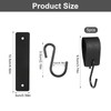 BELIHOME S Hooks Black with Leather Loop, Pack of 5