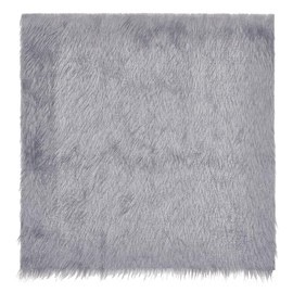 BENECREAT Dark Gray Faux Fur Fabric 40x40cm, Soft Plush Shaggy Squares Pre-Cut Craft Fur Fabric for Costumes, Rugs, Pillows, Sewing, Decorations