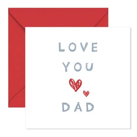 Papa Prints Fathers Day Card Love You Dad Card (145 x 150 mm) Happy Fathers Day Cards Dad Greeting Cards with Envelope