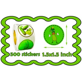 CupaPlay 500 PCS Cute Pickle Cucumber Stickers - Vegetable Theme Party Supplies Decorations Birthday Baby Shower Party Favors Jar Containers Letter DIY Fruit Sticker Labels Decals