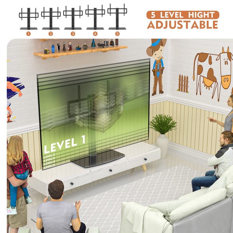 Universal TV Stand/Base Tabletop TV Stand with Wall Mount for