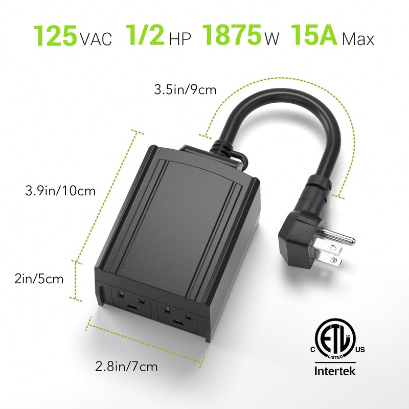 BN-LINK 24 Hour Heavy Duty Mechanical Timer, Outdoor Timer Outlet