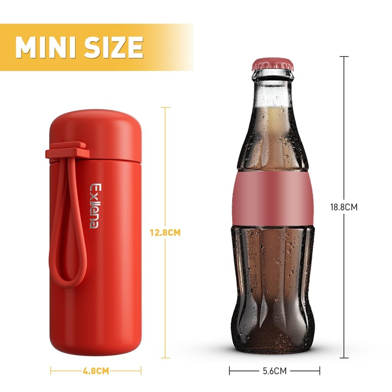 Exllena Small Flask 150ml Made of 304 Stainless Steel, Double