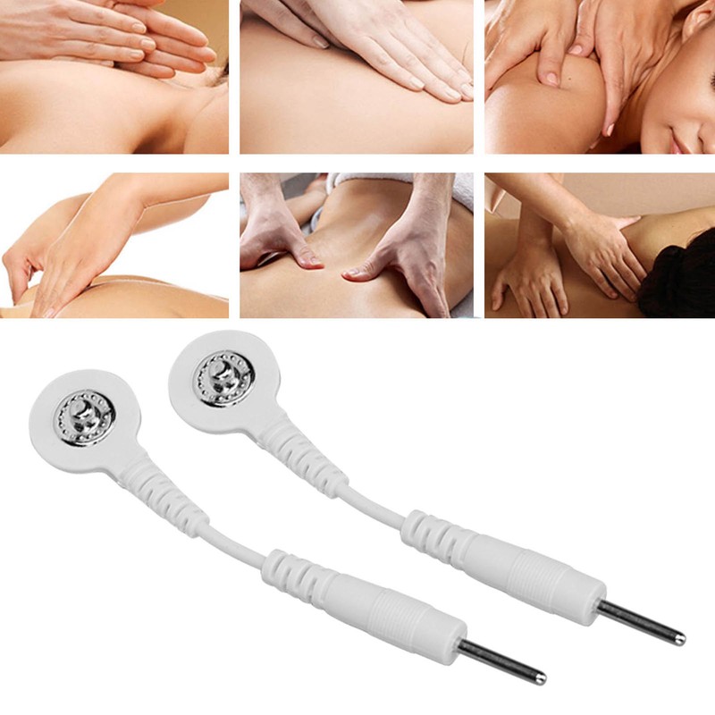 20Pcs Electrode Wires 2.0in Portable Replacement Button Electrode Lead Wires