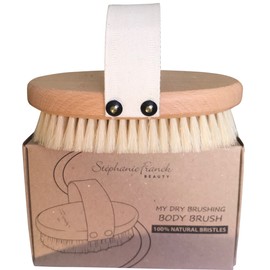 Stephanie Franck Beauty Dry massage brush made of natural bristles and oiled beech wood, without plastic, peeling and drainage, sustainably made in Germany