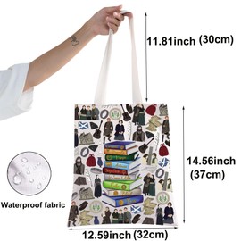 BWWKTOP Outlander Tote Bag Claire & Jamie Fans Gift Scotland Sassenach Travel Shoulder Bag Outlander Merch, Nine Book, One Size