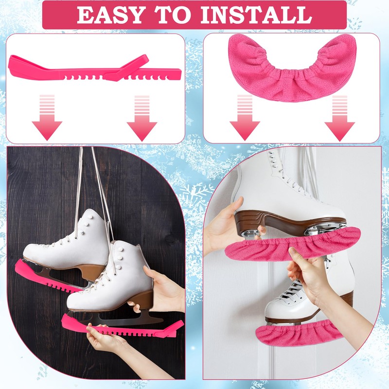 Anglekai 2+2P Hockey Skate Guards, Adjustable Figure Ice Skate Blade