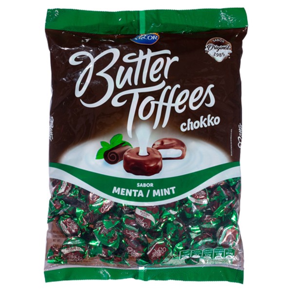 Arcor Butter Toffees Soft Buttery Chocolate Candies Filled with Mint Party Bag, 822 g / 1.8 lb bag