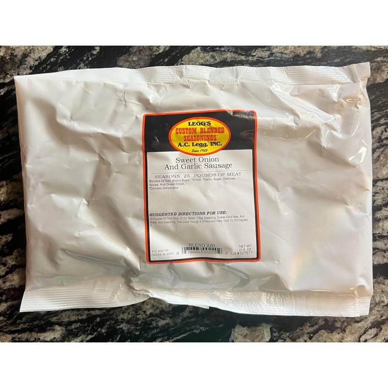 AC Legg Sweet Onion and Garlic Sausage Seasoning Mix 21.5
