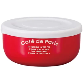 Masakazu Café de Paris 48-79268-1 Lunch Box, Antibacterial Lunch Box, Round Small Bowl, 10.1 fl oz (300 ml), Red