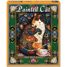 White Mountain Puzzles - Painted Cat by Lewis T. Johnson - 1,000 Piece Jigsaw Puzzle