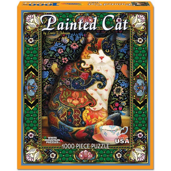 White Mountain Puzzles - Painted Cat by Lewis T. Johnson