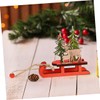 Garneck 3pcs Wooden Christmas Sleigh Miniature Sleigh Xmas Hanging Sleigh