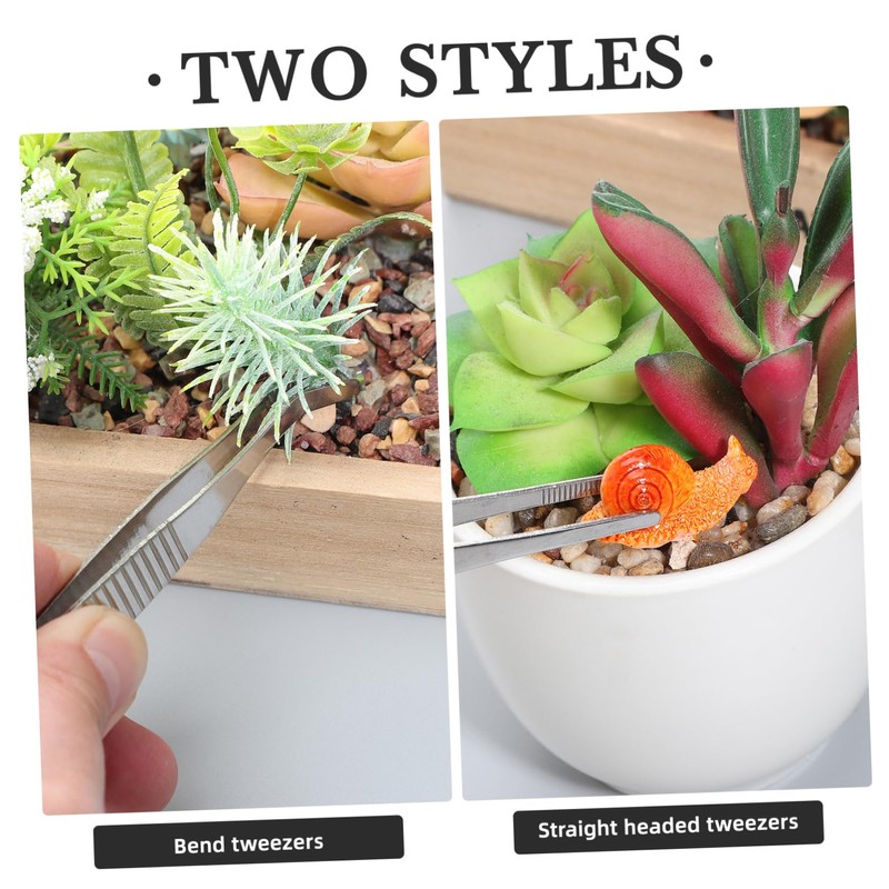 Outanaya 5Pcs Succulent Tweezers Tool Stainless Steel Gardening Tools for