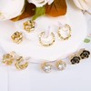 5 Pairs Clip On Earrings for Women Fashion Rose Triangle