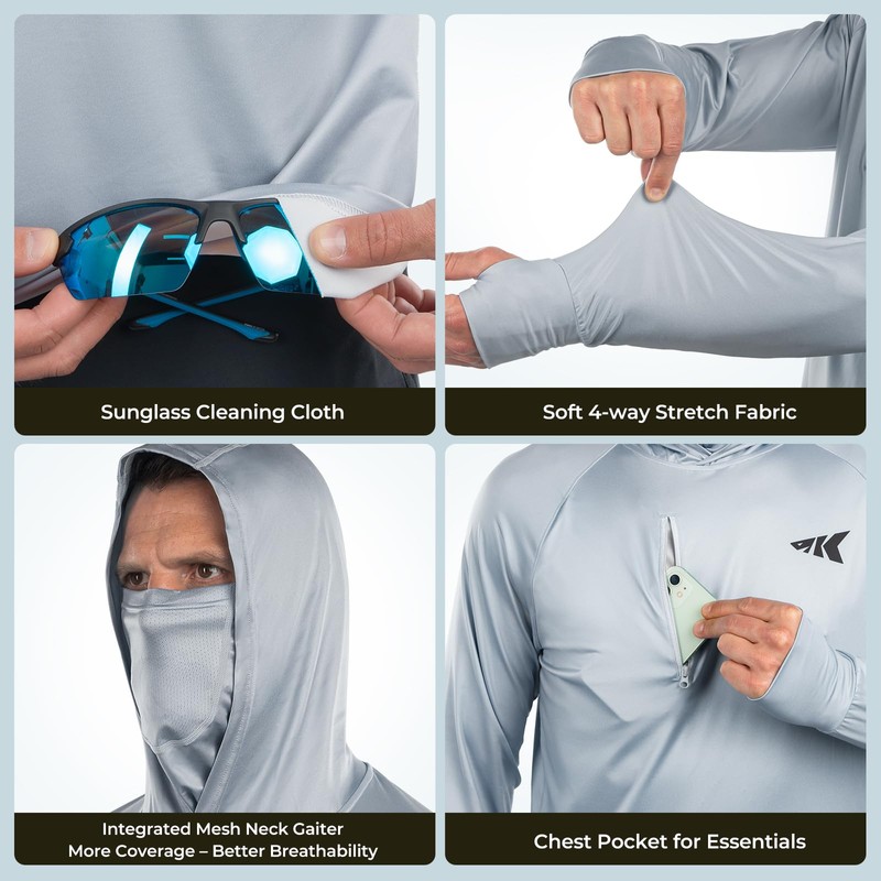 KastKing Sun Tamer Performance Fishing Hoodie, UPF 50 Sun Protection