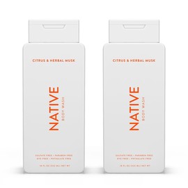 Native Native Body Wash Contains Naturally Derived Ingredients | For Women & Men, Sulfate, Paraben, & Dye Free Leaving Skin Soft and Hydrated | Citrus & Herbal Musk 18 oz - 2 Pk