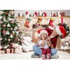 CHAIYA 7x5ft Christmas Photography Backdrop Christmas Fireplace Backdrop White Brick