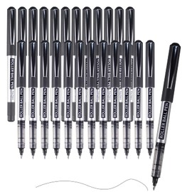 Black Ballpoint Pen, Pack of 25 Rollerball Pens, 0.7 mm Tip Gel Pens for School Supplies, Office Supplies, Students