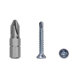 (Pack of 100) DIN 7504 P Galvanised Steel 3.5 x 25 mm Screws Self Drilling Tapping Screw (PH) Phillips Countersunk Self Tapping (100, 3.5 x 25 mm)
