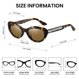 DUCO Vintage Cat Eye Sunglasses for Women Retro Oval Polarized Sun Glasses Fashion narrow 90s UV Protection Shades DC2362 (Tortoise Frame Brown Lens)