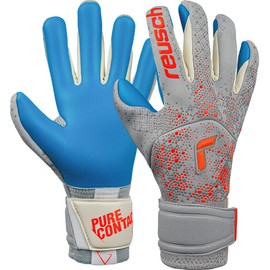 Reusch Pure Contact Aqua Goalkeeper Gloves, Gray/Orange/Blue, Size 10