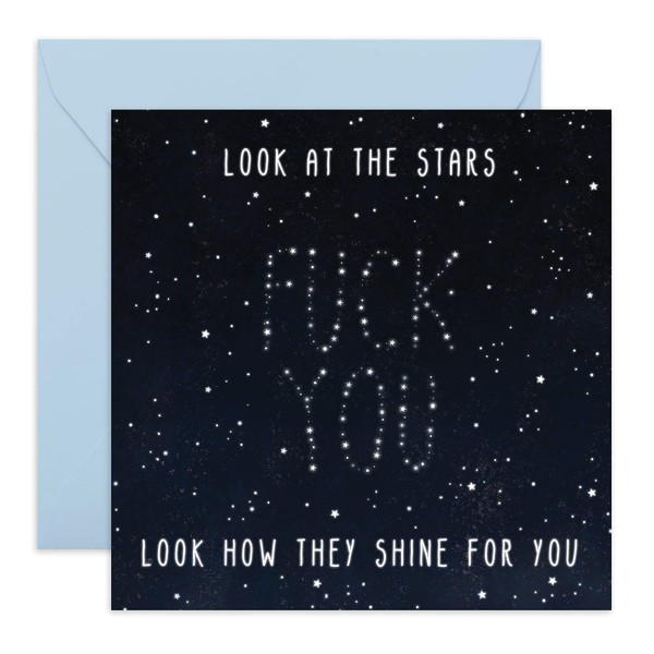 Central 23 - Funny Birthday Card - 'Look At Stars' - Rude Birthday Card For Brother or Sister - Happy Birthday for Him or Her - Comes with Fun Stickers