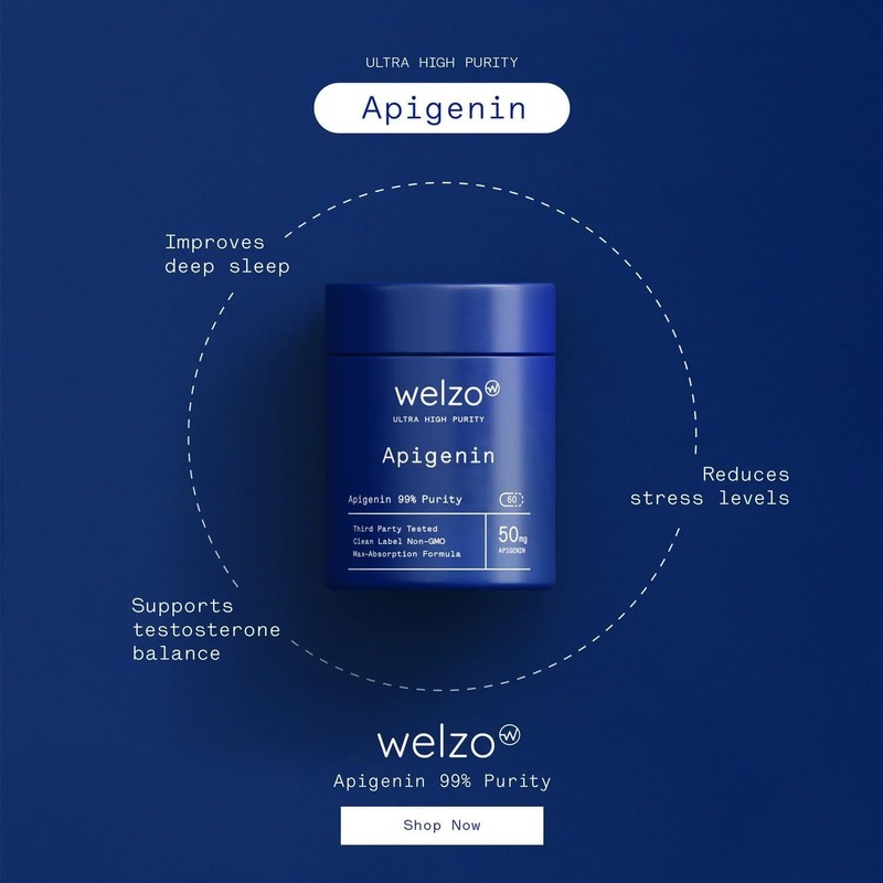 Welzo 100% Pure Apigenin 50mg – Natural Sleep Aid &