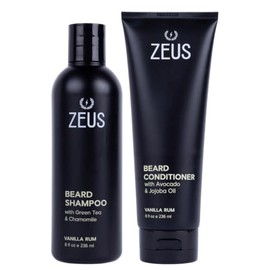 ZEUS Beard Shampoo and Conditioner Set for Men, Vanilla Rum