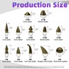 Swpeet 96 Sets 12 Styles Gun-Black Mixed Shape Spikes and