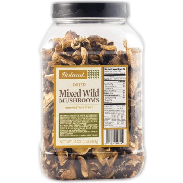 Roland Foods Dried Mixed Wild Mushrooms Specialty Imported Food 1LB EXP DEC 2023