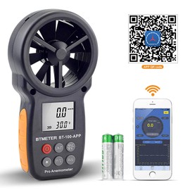 BTMETER Digital Anemometer - Handheld Wind Gauge - Digital LCD Meter for Precise Wind Speed Measurement (CFM) with Max./Min./Average - LCD Backlight - for Shooting