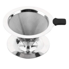 HAOHIZE Pour Over Coffee Dripper, 1Pc Stainless Steel Pour Over Coffee Dripper Reusable Coffee Filter Double Layer Mesh Filter Cup Stand Home Office Use
