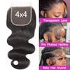 Top Body Wave Lace Closure 4x4 HD Free Part Swiss