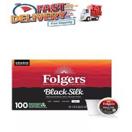Folgers Dark Roast K-Cup Coffee Pods, Black Silk (100 ct.)
