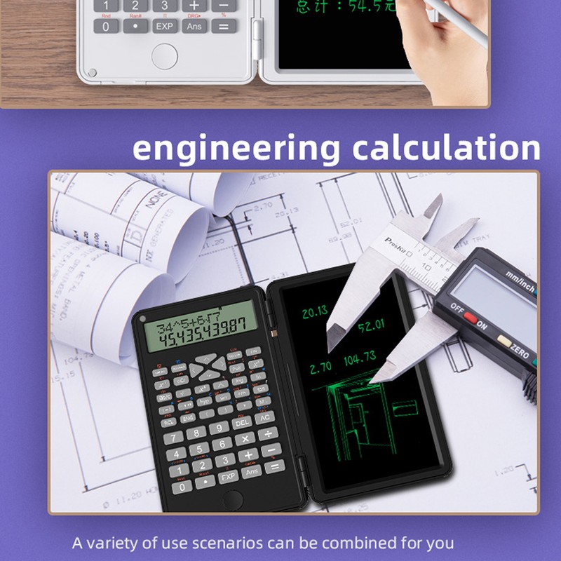 Calculator with Notepad Portable 10 Digits LCD Display Scientific Calculator