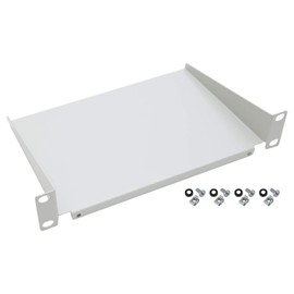 HMF 63399-07 Shelf for Server Cabinet, 10 Inches, 1 U, 150 mm Depth, Light Grey