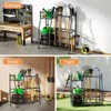 Garden Tool Organizer with Wheels for Garage, Freestanding Garage Tool
