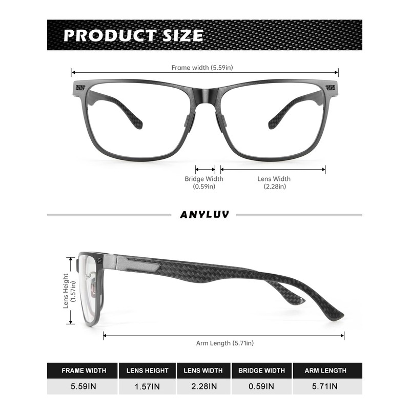 ANYLUV Blue Light Glasses Men/Women, Working Blue Light Blocking Glasses,