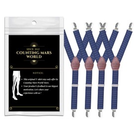 STAY GENT Y-Style Shirt Stays Dress Shirt Garters with Non-Slip Locking Clamps and Adjustable Straps - free cutting to fit your length