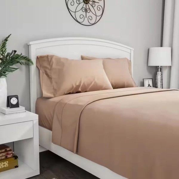 Does not apply 4-Piece Taupe Solid 75 Thread Count Polyester