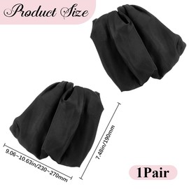 GORGECRAFT 1 Pair Black Satin Short Bridal Sleeve Removable Puff Sleeves Handmade Detachable Elegant Wedding Accessories Sleeve Covers for Wedding Dress Bridal Accessories （9.1x7.5 inch）