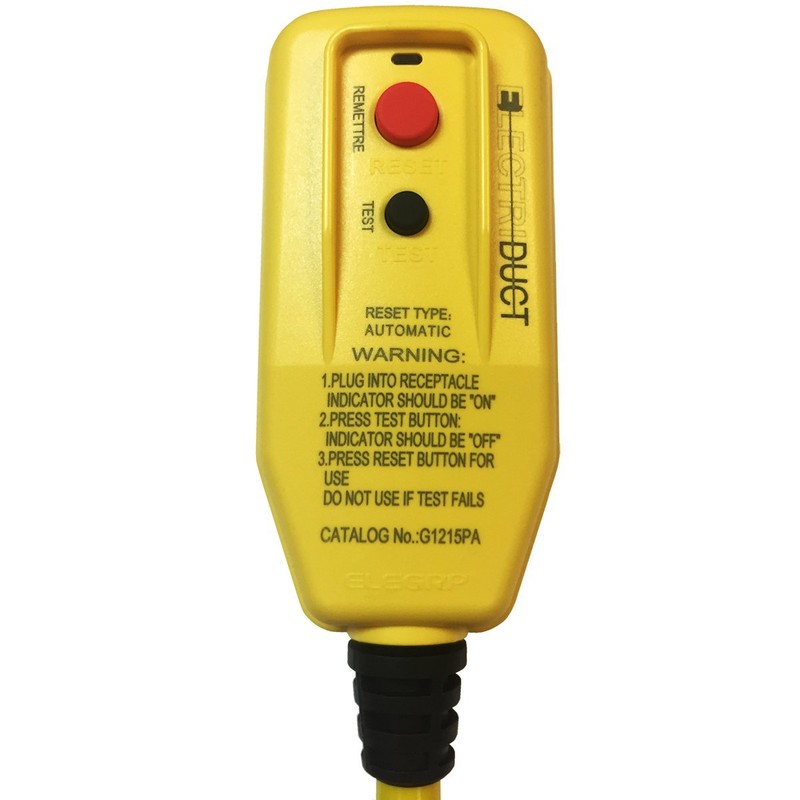 Electriduct GFCI Right Angle Adapter with 2FT Triple Tap Cord