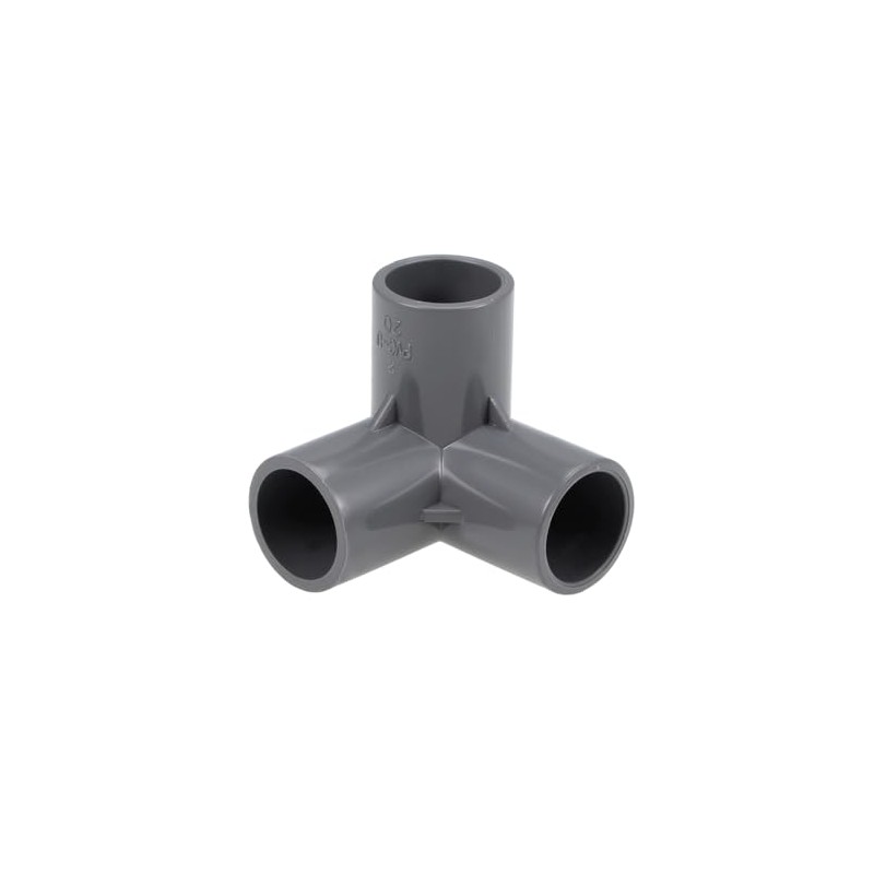 sourcing map 3-Way Elbow PVC Pipe Fitting Furniture Grade 20mm